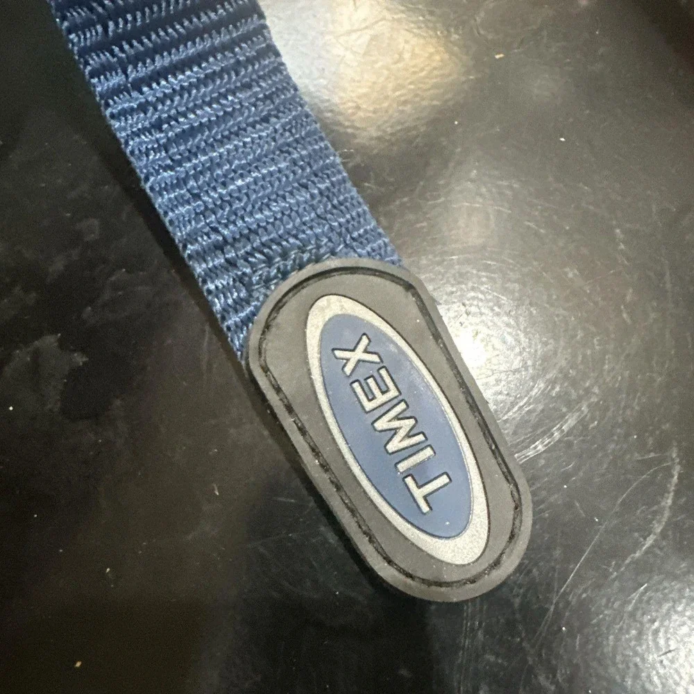 Works Timex Reefgear‎ Men Digital Watch Blue Plastic Nylon Chron Alarm Date 100m